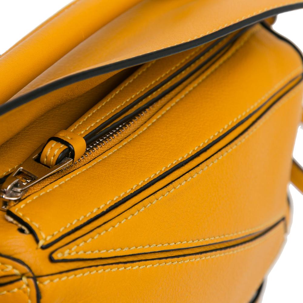 Loewe AB LOEWE Yellow Mustard Calf Leather Mini skin Puzzle Satchel Spain