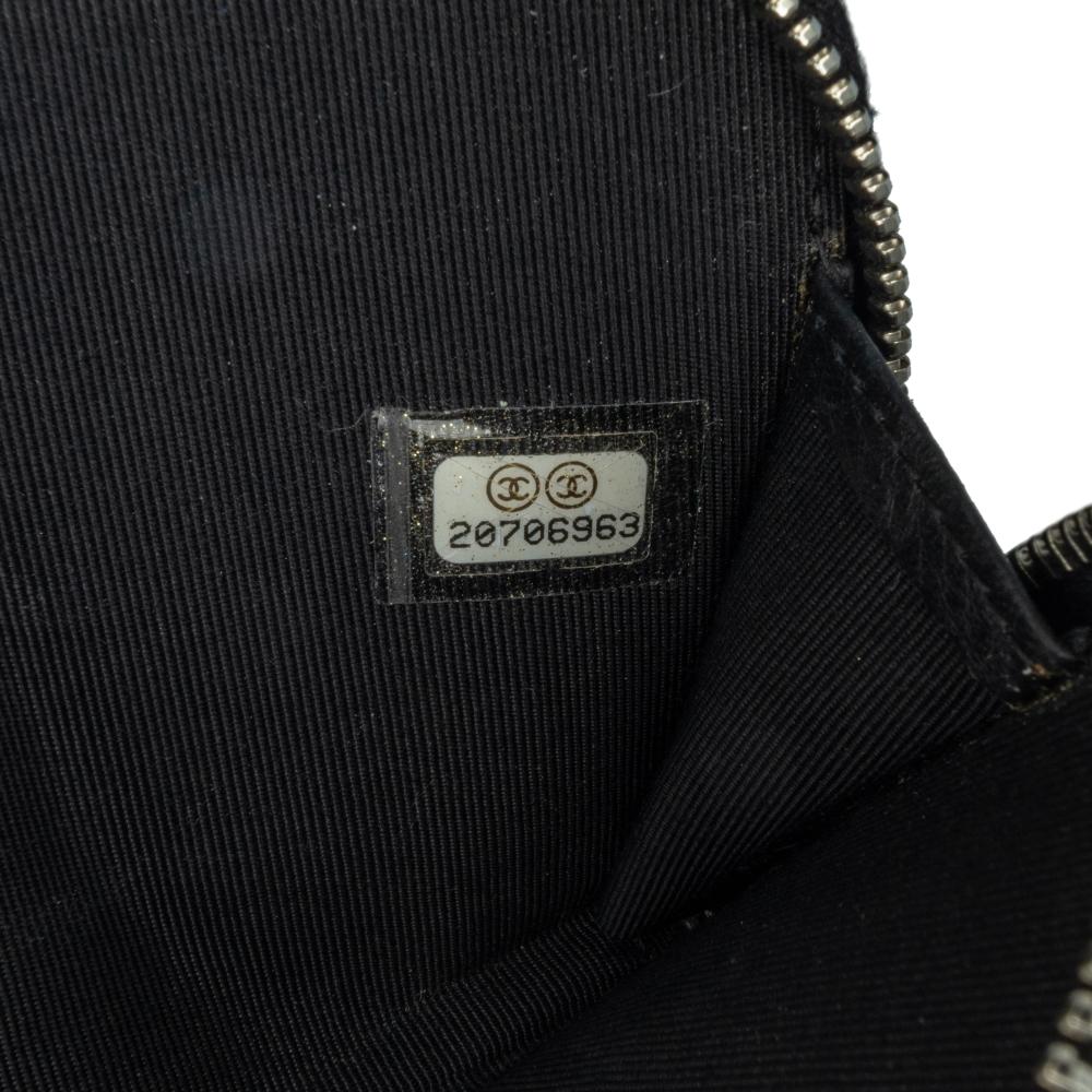 Chanel AB Chanel Black Calf Leather Bull Studded Zip Wallet Italy