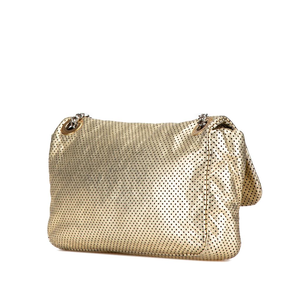 Chanel B Chanel Gold Light Gold Calf Leather Medium Perforated skin Reissue Drill Flap Italy