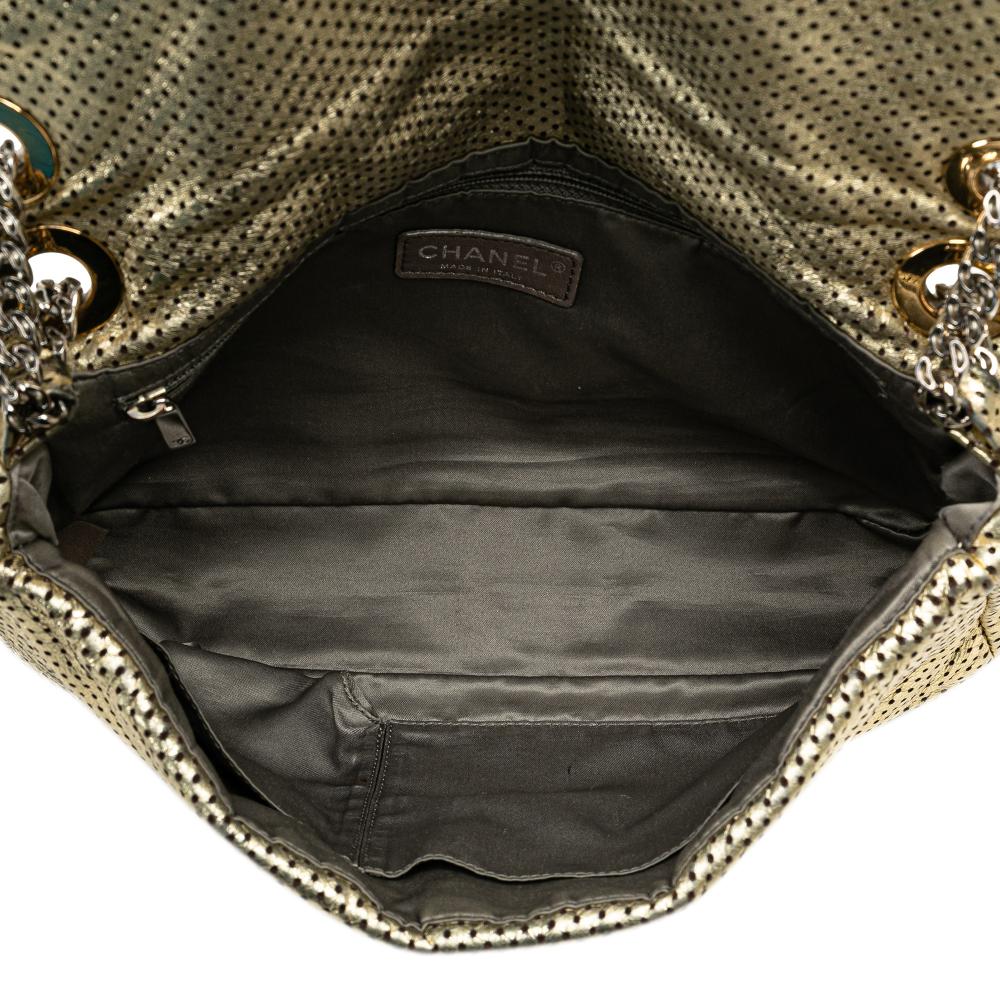 Chanel B Chanel Gold Light Gold Calf Leather Medium Perforated skin Reissue Drill Flap Italy