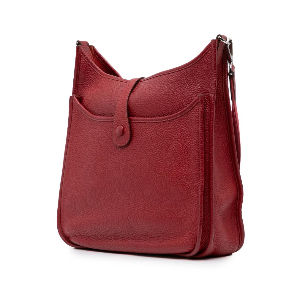 Hermès B Hermès Red Dark Red Calf Leather Clemence Evelyne III 29 France