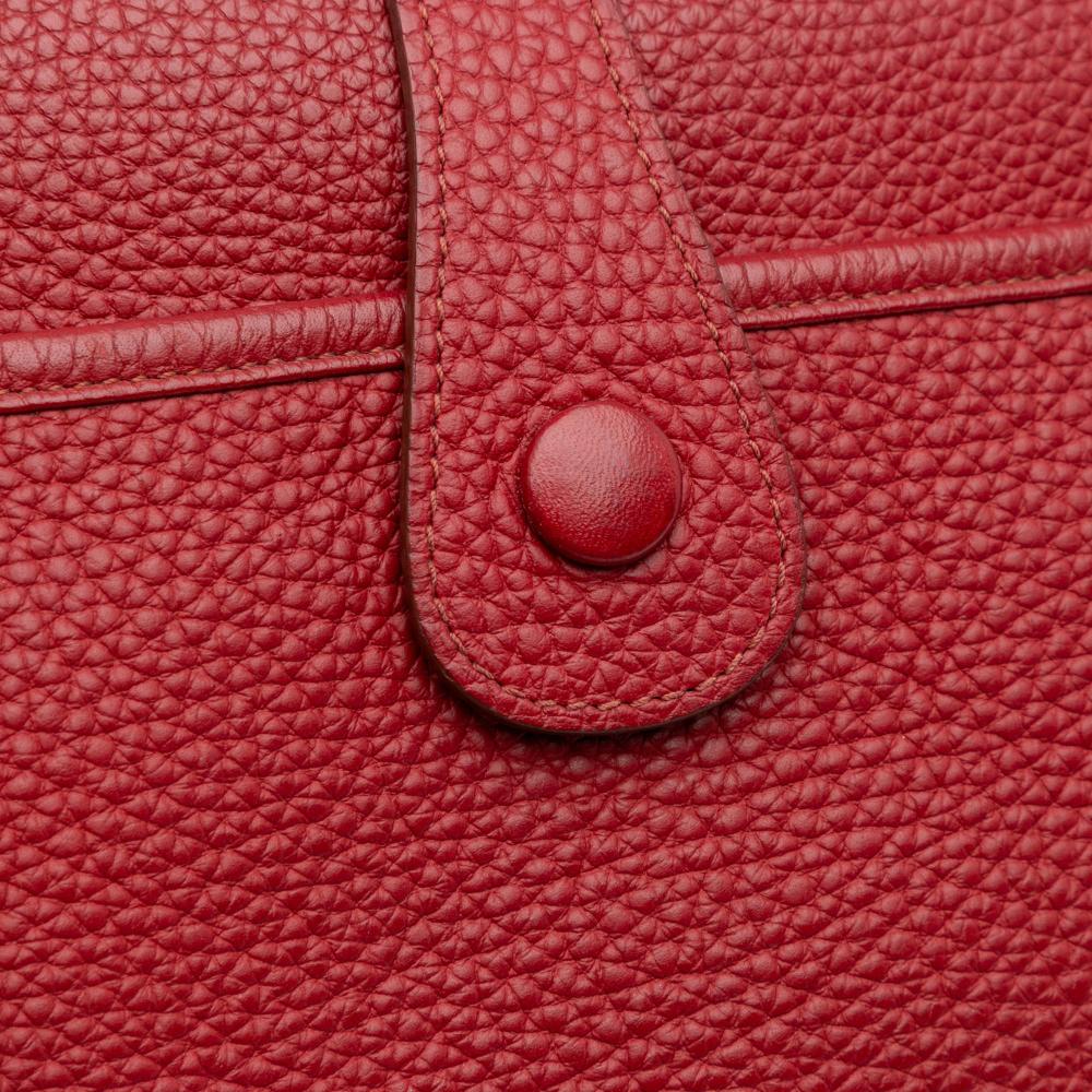 Hermès B Hermès Red Dark Red Calf Leather Clemence Evelyne III 29 France