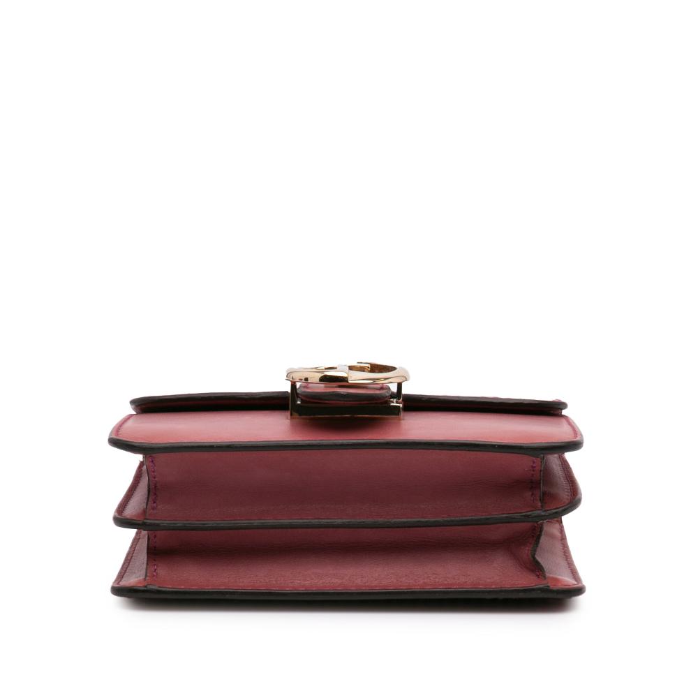 Gucci B Gucci Red Calf Leather Small 1973 Crossbody Bag Italy