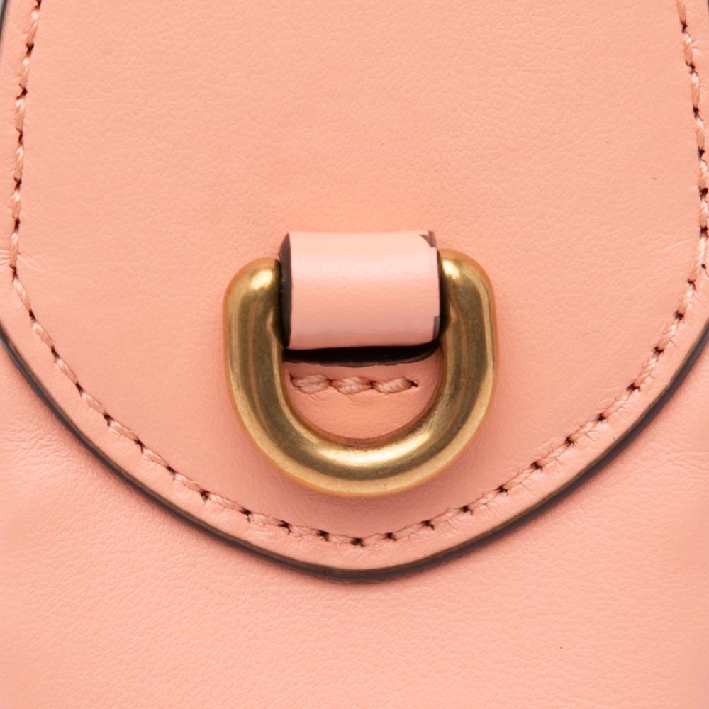 Gucci AB Gucci Pink Calf Leather Mini Matelasse GG Marmont Half Moon Hobo Italy