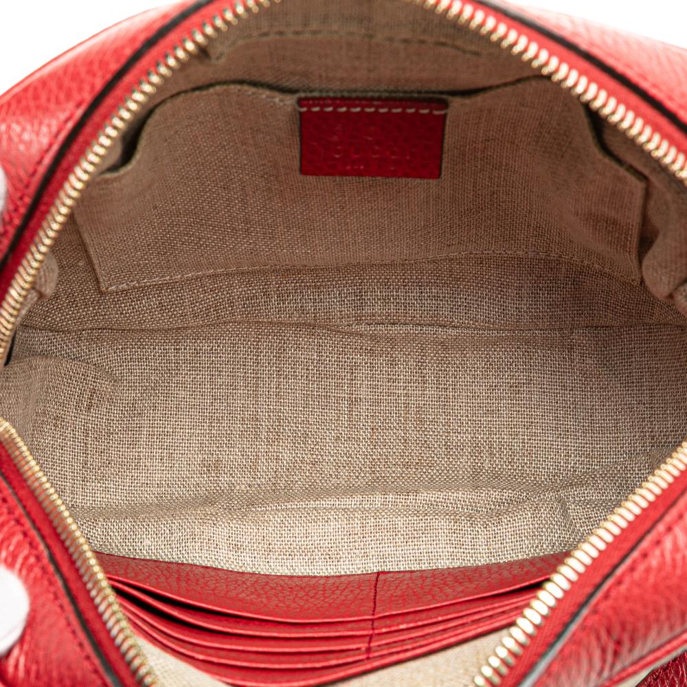 Gucci AB Gucci Brown Beige with Red Canvas Fabric GG Bree Crossbody Italy