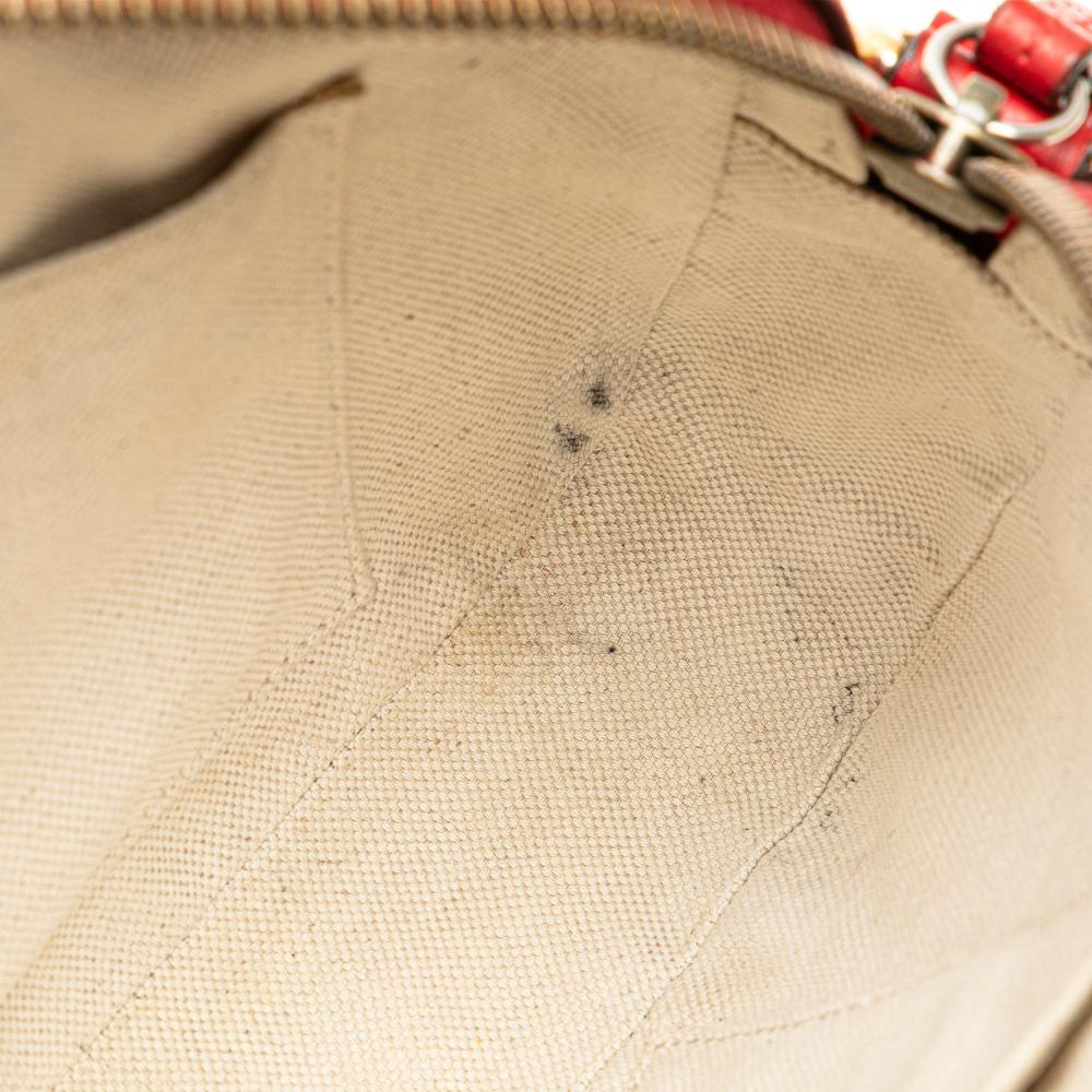 Gucci B Gucci Red Calf Leather Animalier Web Disco Crossbody Italy