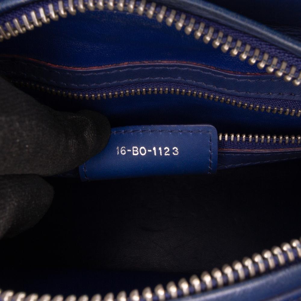 Christian Dior B Dior Blue Dark Blue Calf Leather Medium Ultra Matte skin Embossed Cannage Lady Dior Italy