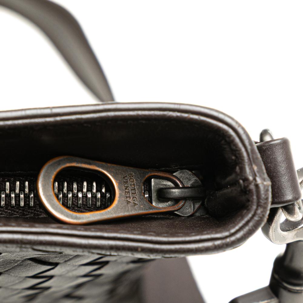 Bottega Veneta B Bottega Veneta Brown Dark Brown Nappa Leather Leather Nappa Intrecciato Crossbody Italy