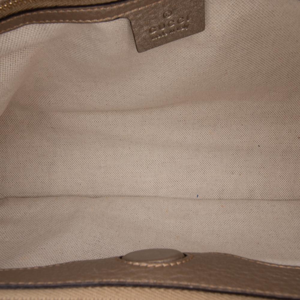 Gucci B Gucci Gold Calf Leather Medium skin Bamboo Shopper Satchel Italy