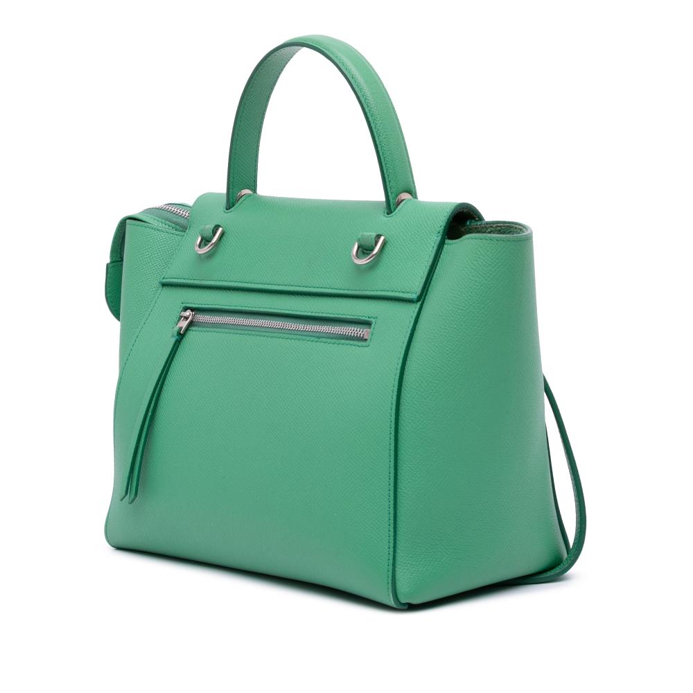 Celine B Celine Green Calf Leather Mini Grained skin Belt Bag Italy