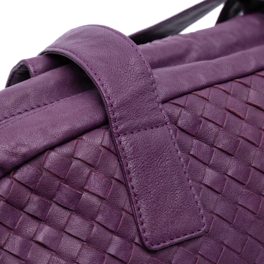 Bottega Veneta B Bottega Veneta Purple Violet Nappa Leather Leather Nappa Intrecciato Shoulder Bag Italy