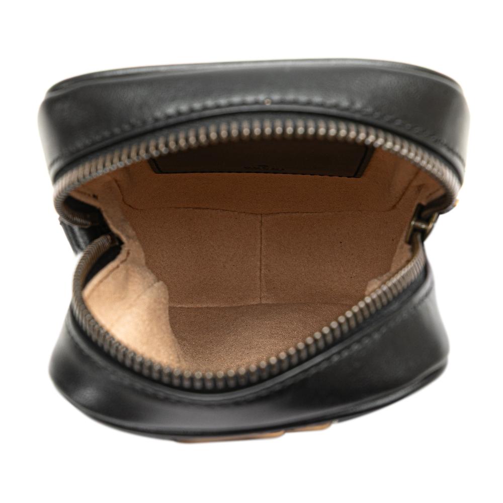 Gucci AB Gucci Black Calf Leather Mini GG Marmont Matelasse Crossbody Italy