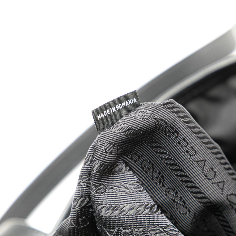 Prada B Prada Black Nylon Fabric Tessuto Saffiano Trimmed Open Convertible Tote Romania