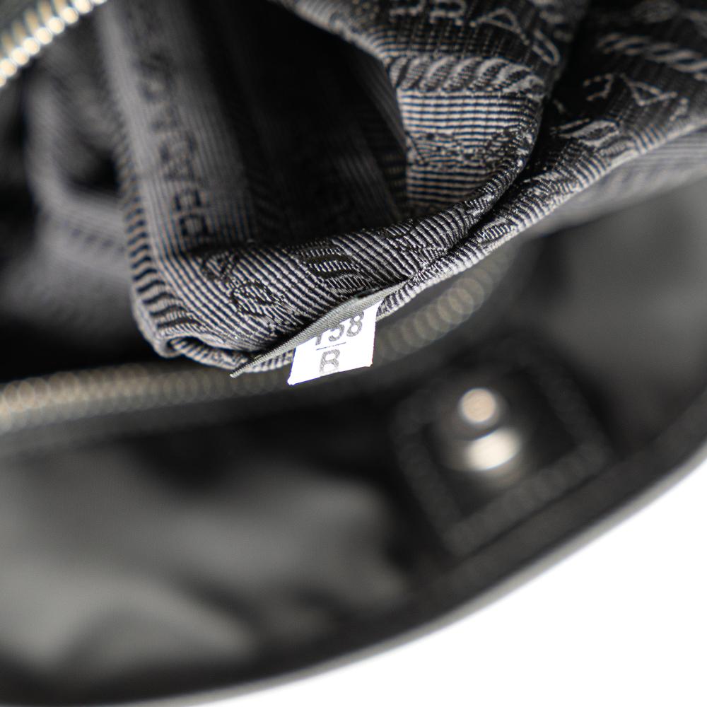 Prada B Prada Black Nylon Fabric Tessuto Saffiano Trimmed Open Convertible Tote Romania