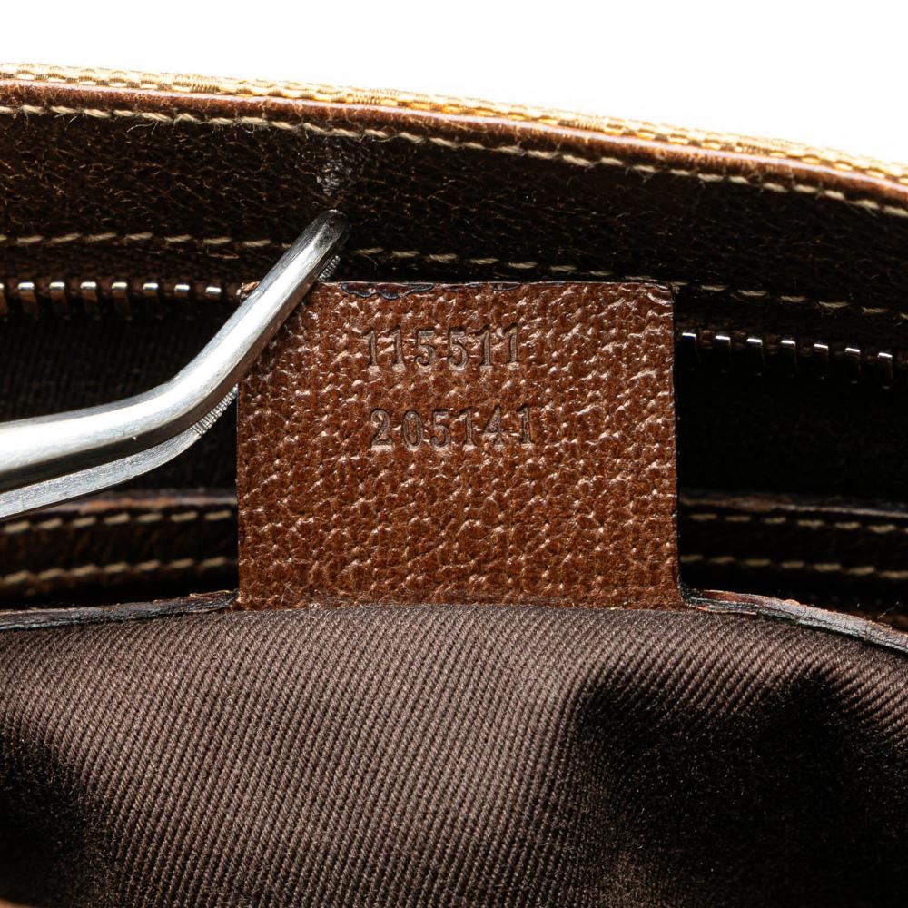 Gucci B Gucci Brown Beige Canvas Fabric GG Crossbody Italy