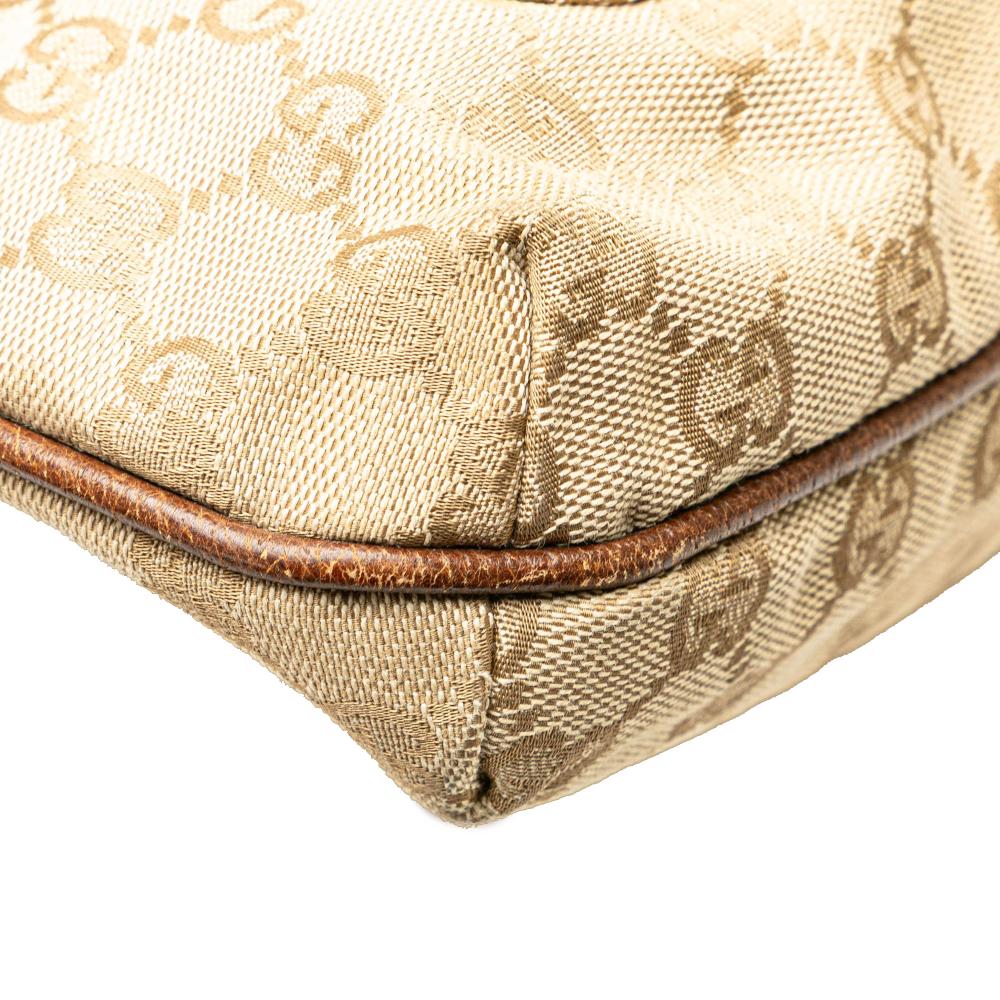 Gucci B Gucci Brown Beige Canvas Fabric GG Crossbody Italy