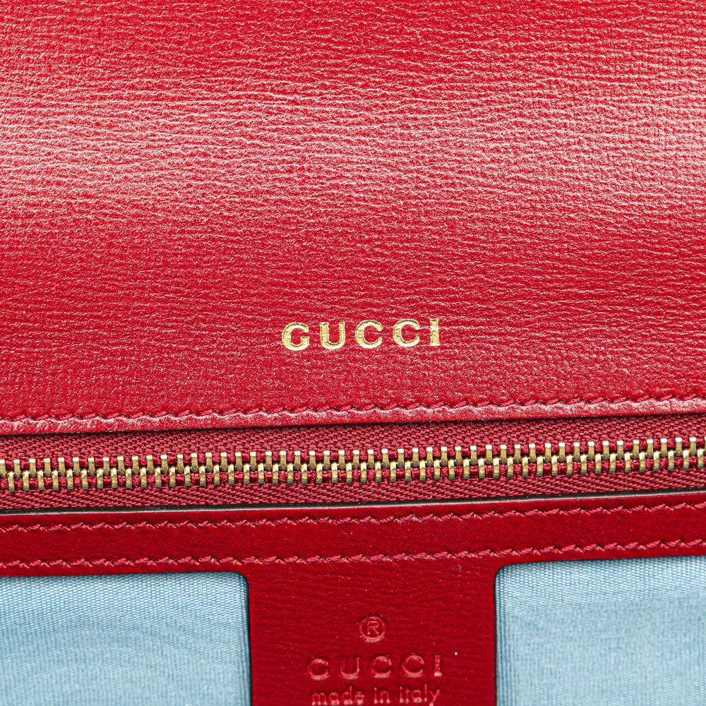 Gucci B Gucci Red Suede Leather Small GG Ring Torchon Crossbody Italy