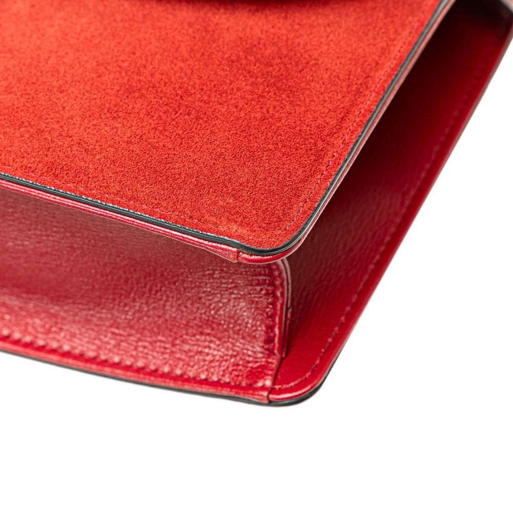 Gucci B Gucci Red Suede Leather Small GG Ring Torchon Crossbody Italy