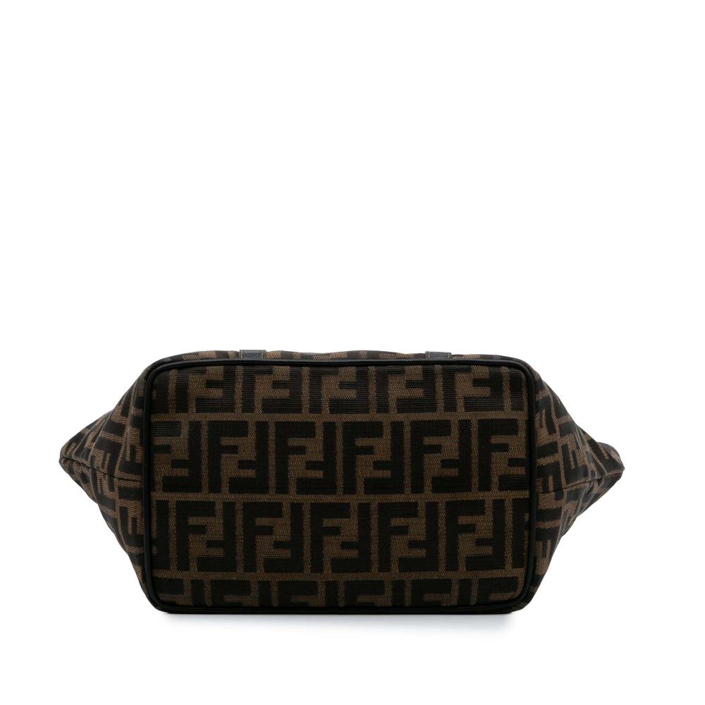 Fendi B Fendi Brown Canvas Fabric Zucca Tote Italy