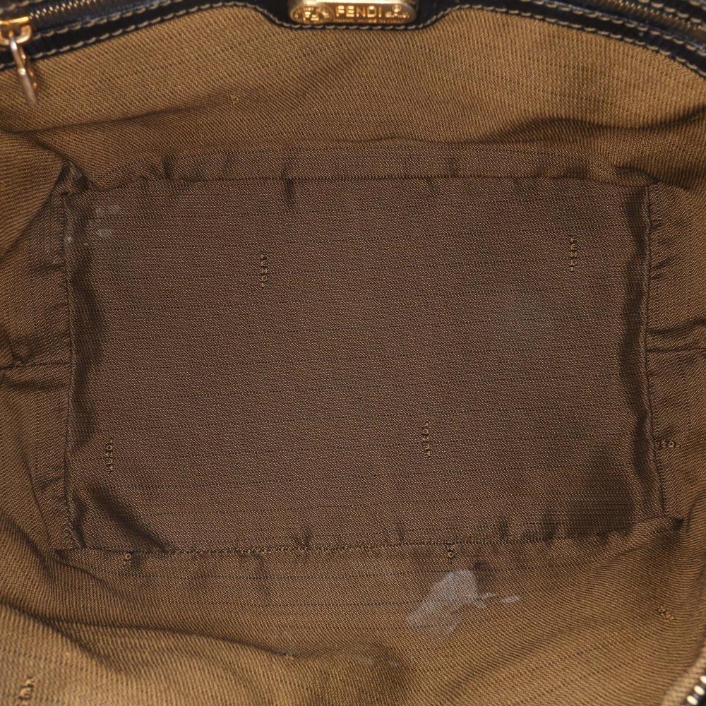 Fendi B Fendi Brown Canvas Fabric Zucca Tote Italy