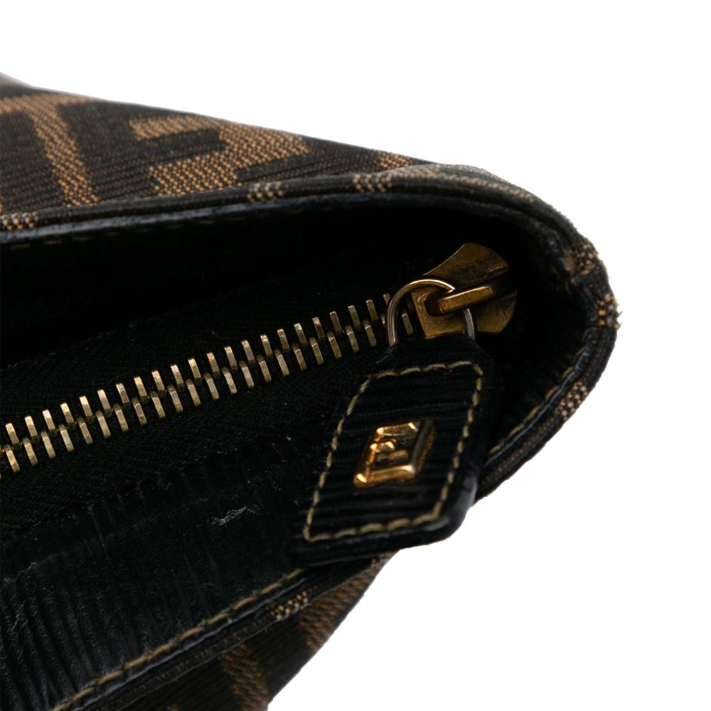 Fendi B Fendi Brown Canvas Fabric Zucca Tote Italy