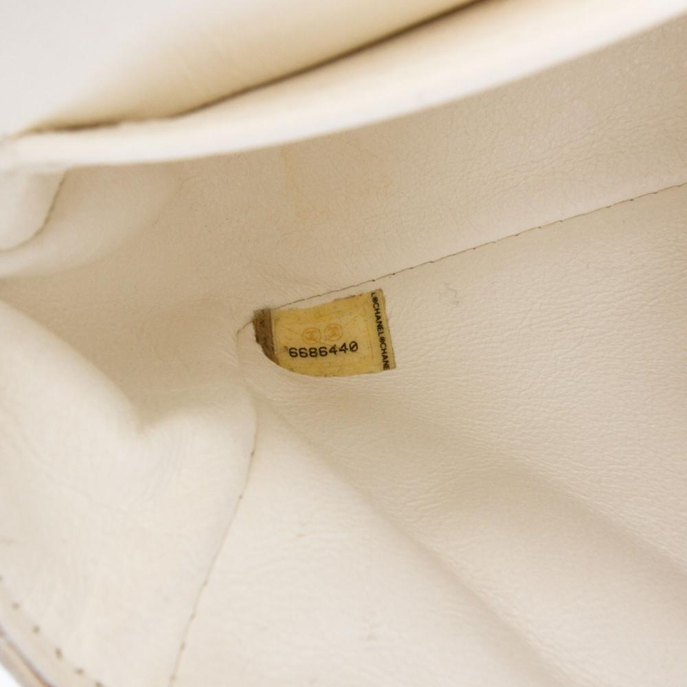 Chanel White Mini Rectangular Classic Iridescent Lambskin Single Flap Italy