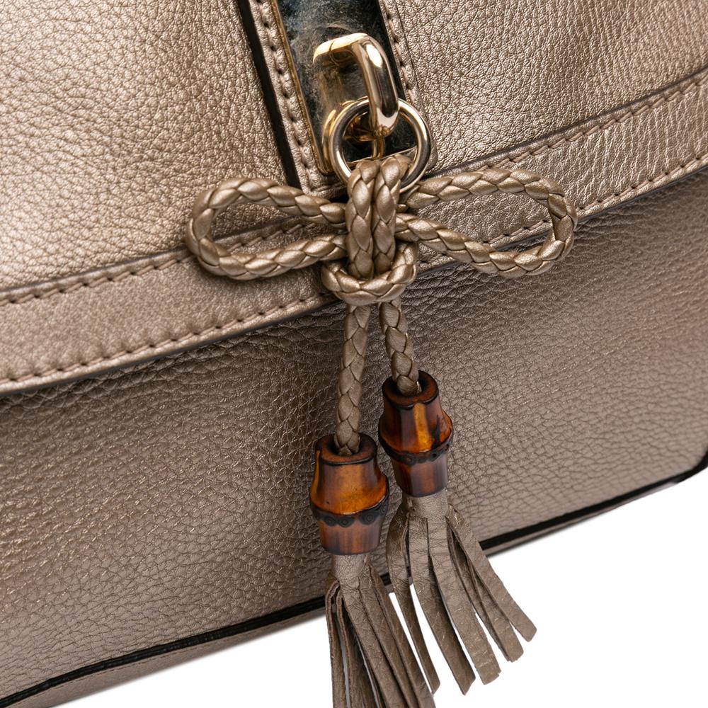 Gucci B Gucci Gold Calf Leather Bella Satchel Italy