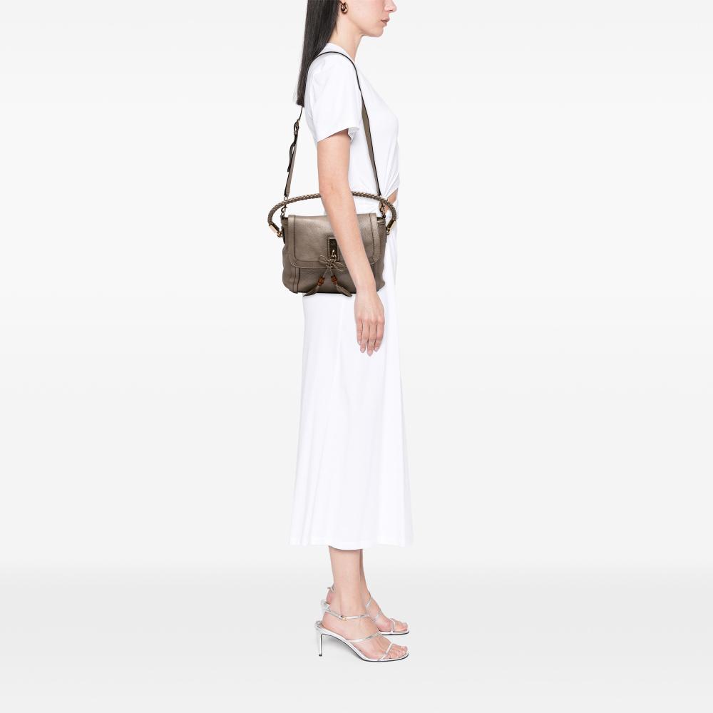 Gucci B Gucci Gold Calf Leather Bella Satchel Italy