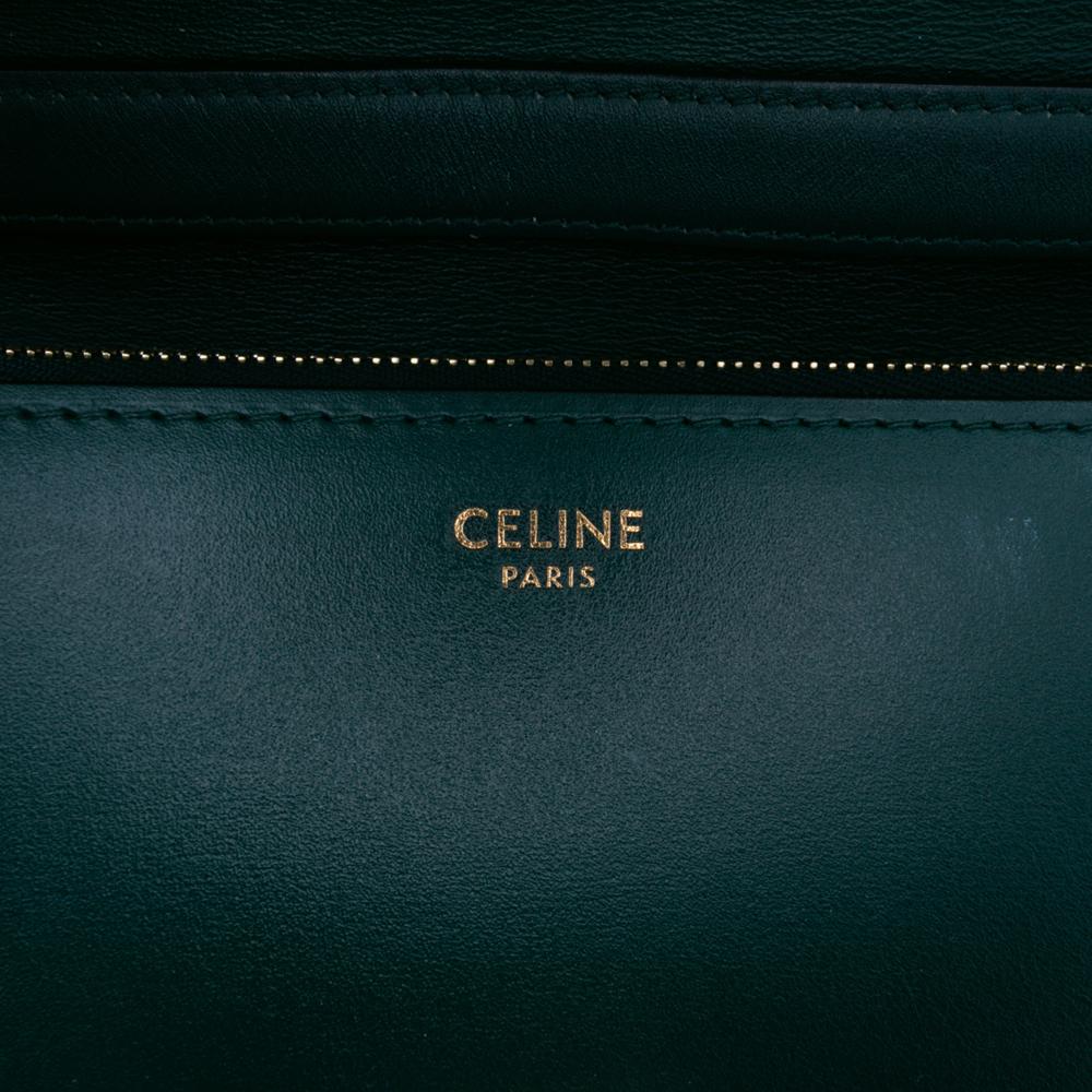 Celine B Celine Green Dark Green Calf Leather Medium skin Classic Box Italy