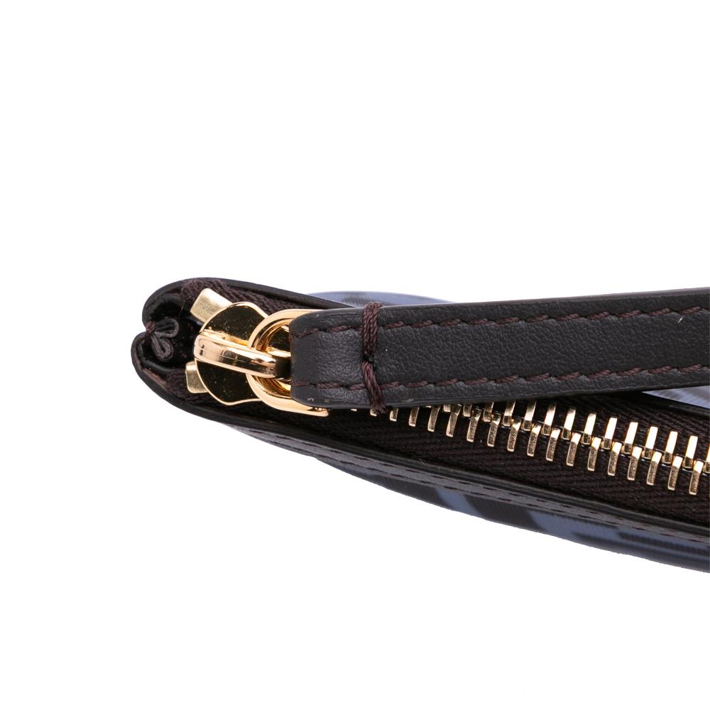 Fendi AB Fendi Gray Mesh Fabric FF Pouch Italy