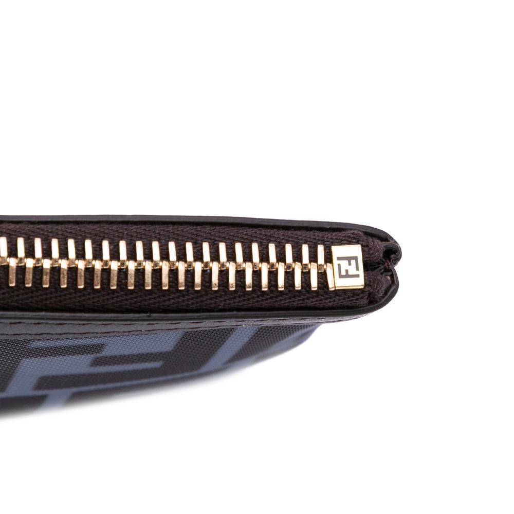 Fendi AB Fendi Gray Mesh Fabric FF Pouch Italy