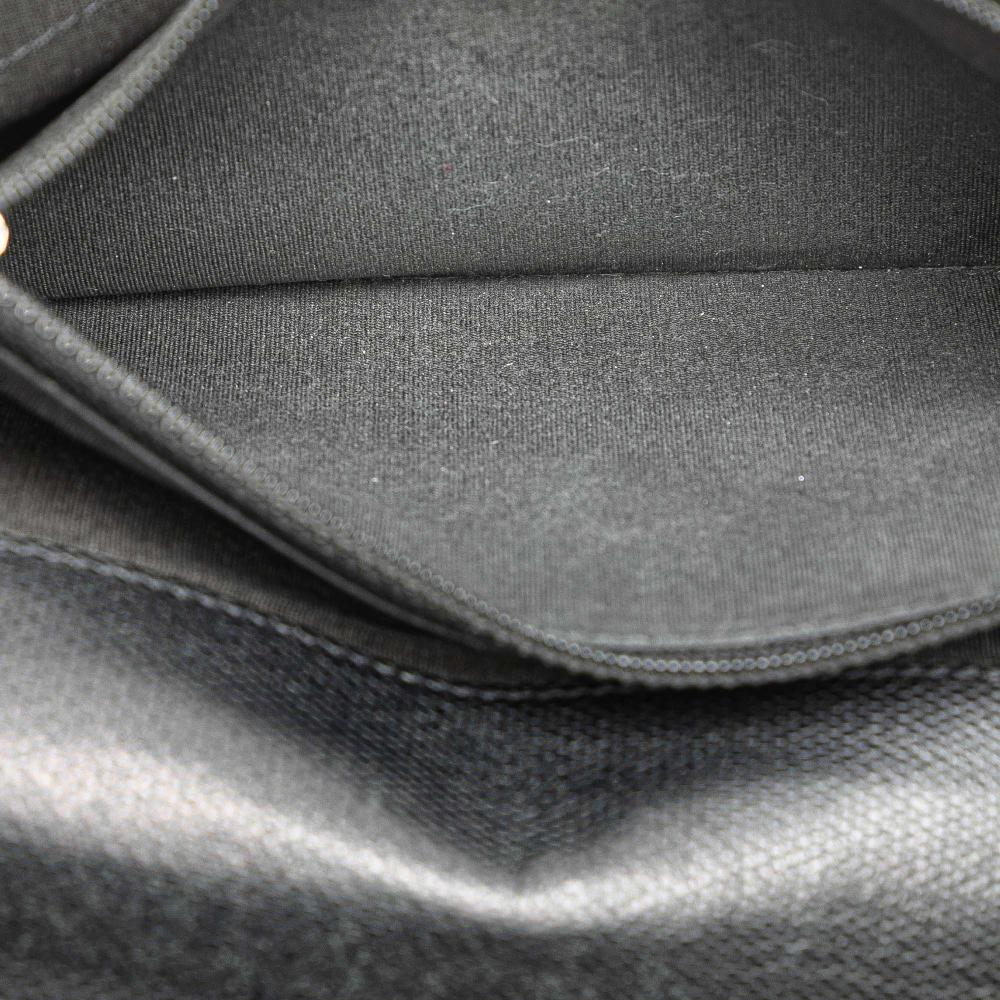 Chanel B Chanel Black Calf Leather Lambskin CC Button Long Wallet Italy