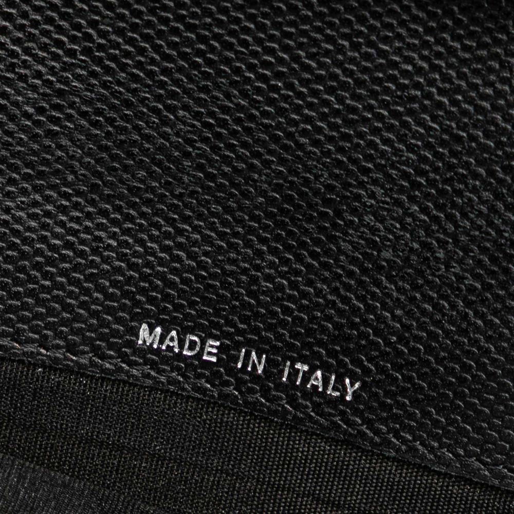 Chanel B Chanel Black Calf Leather Lambskin CC Button Long Wallet Italy