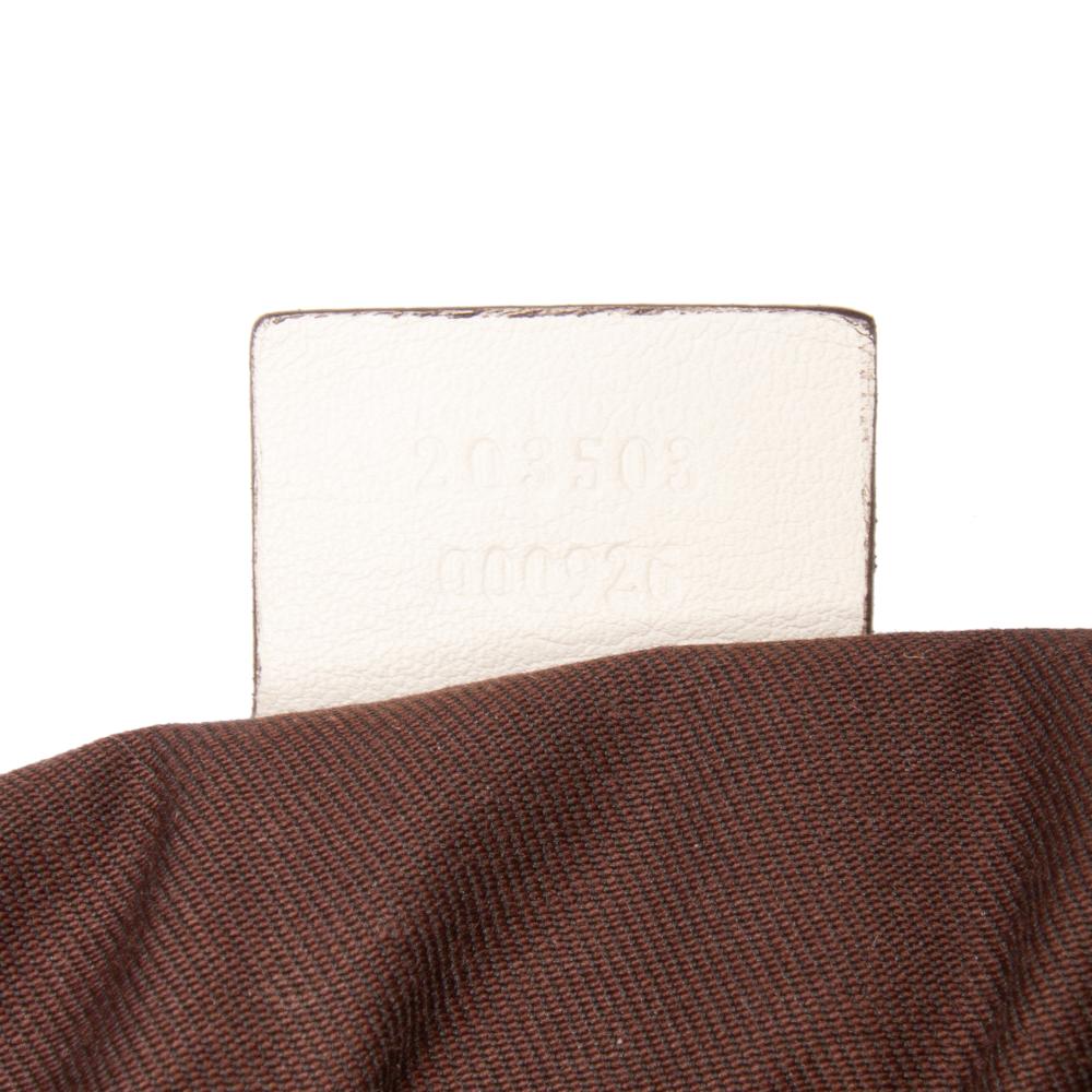 Gucci B Gucci Brown Beige Canvas Fabric GG Charlotte Crossbody Italy