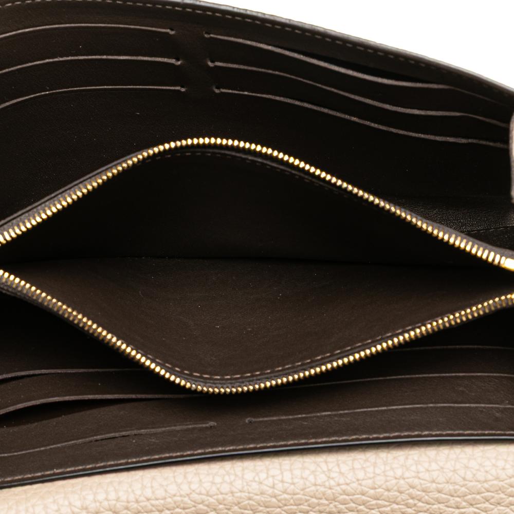 Louis Vuitton B Louis Vuitton Brown Beige Calf Leather Taurillon Capucines Wallet France