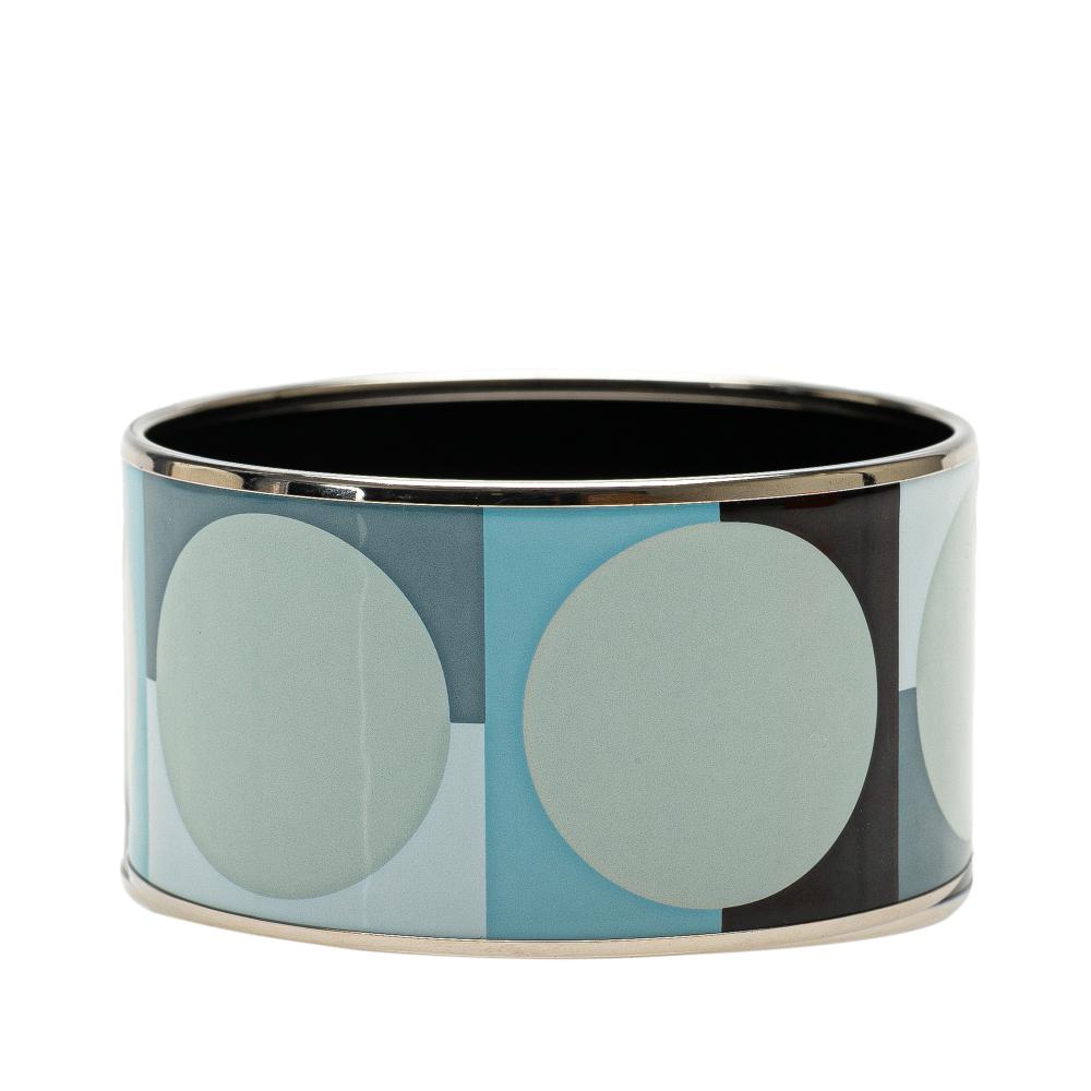 Hermès B Hermès Blue Light Blue Enamel Other Extra Wide Bangle Austria