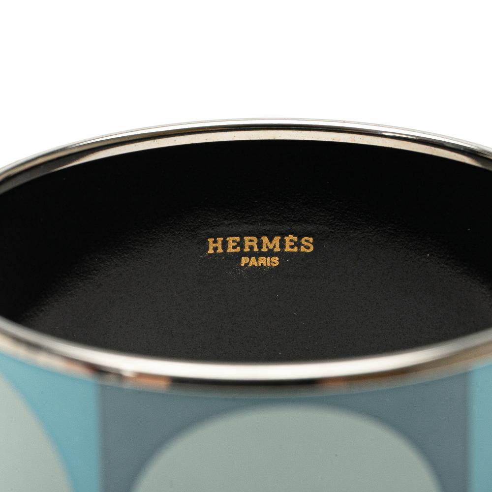 Hermès B Hermès Blue Light Blue Enamel Other Extra Wide Bangle Austria