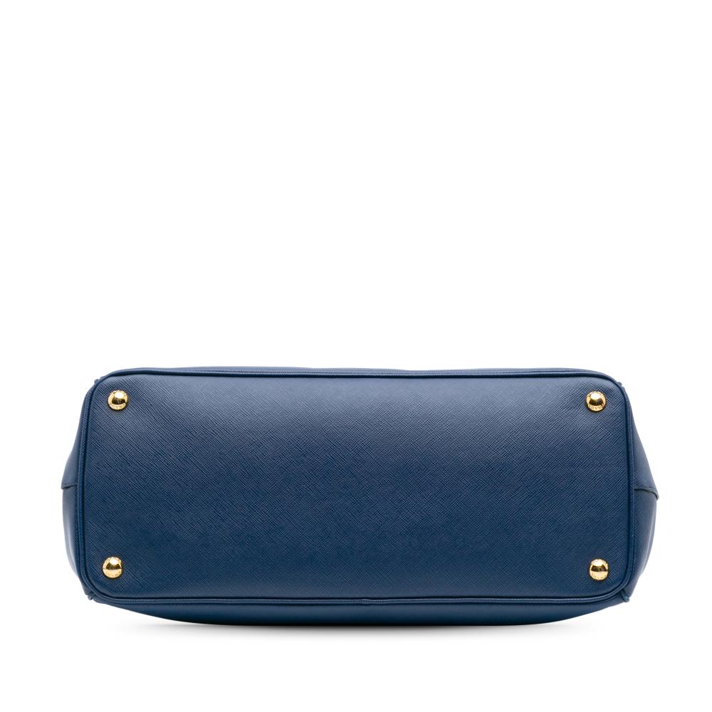 Prada B Prada Blue Saffiano Leather Large Lux Galleria Double Zip Tote Italy