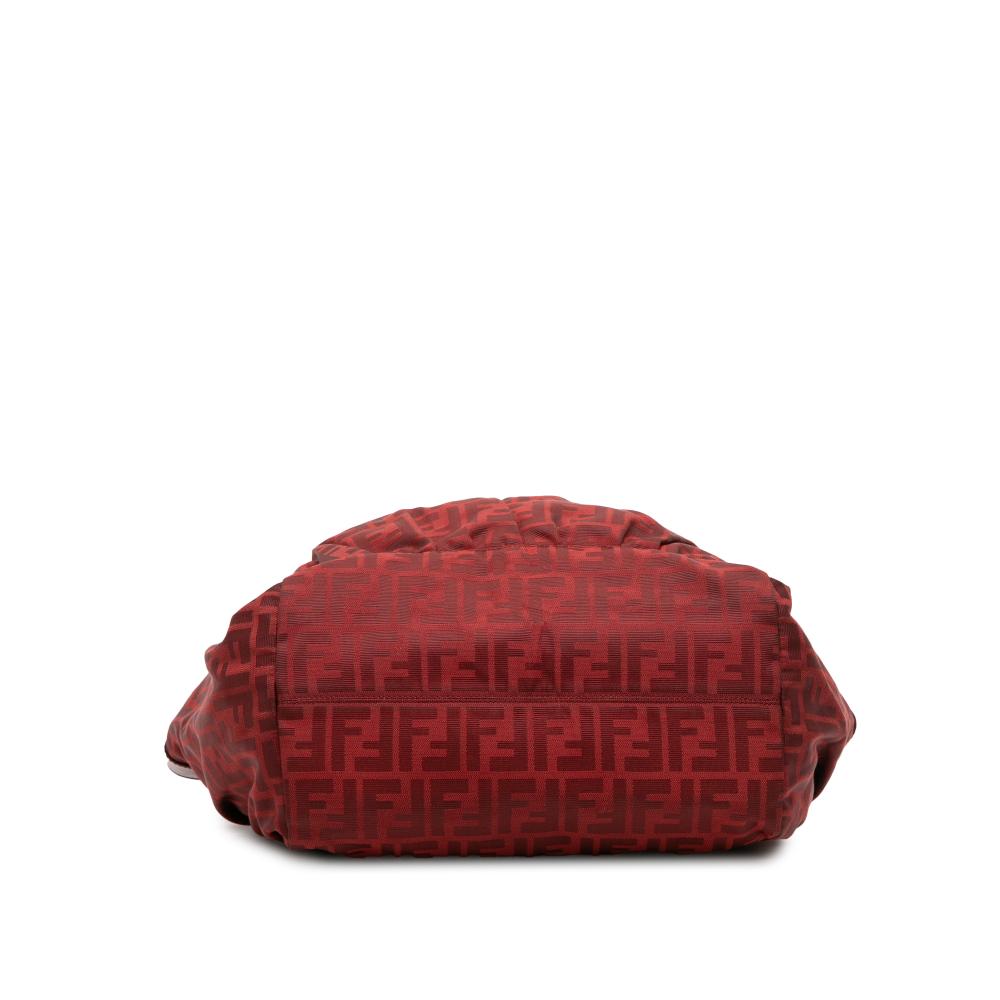 Fendi B Fendi Red Canvas Fabric Large Zucca Chef Tote Italy