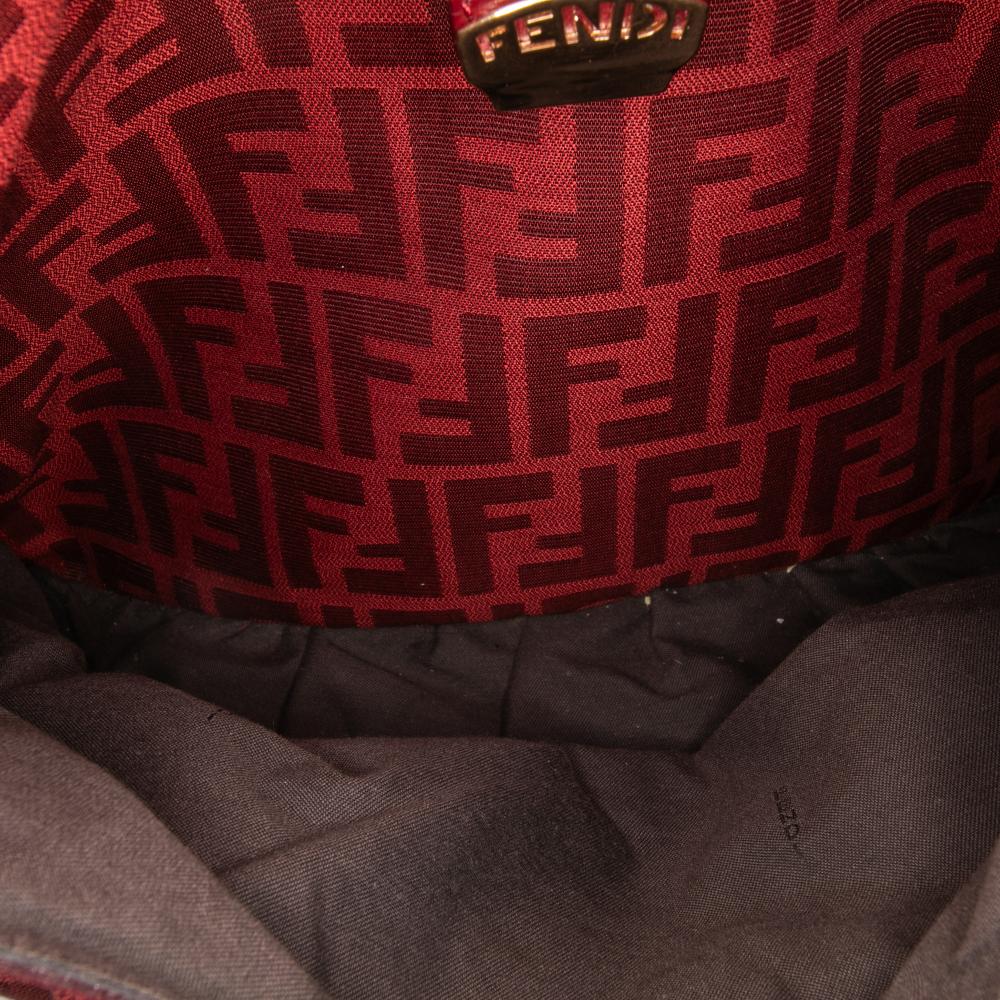Fendi B Fendi Red Canvas Fabric Large Zucca Chef Tote Italy