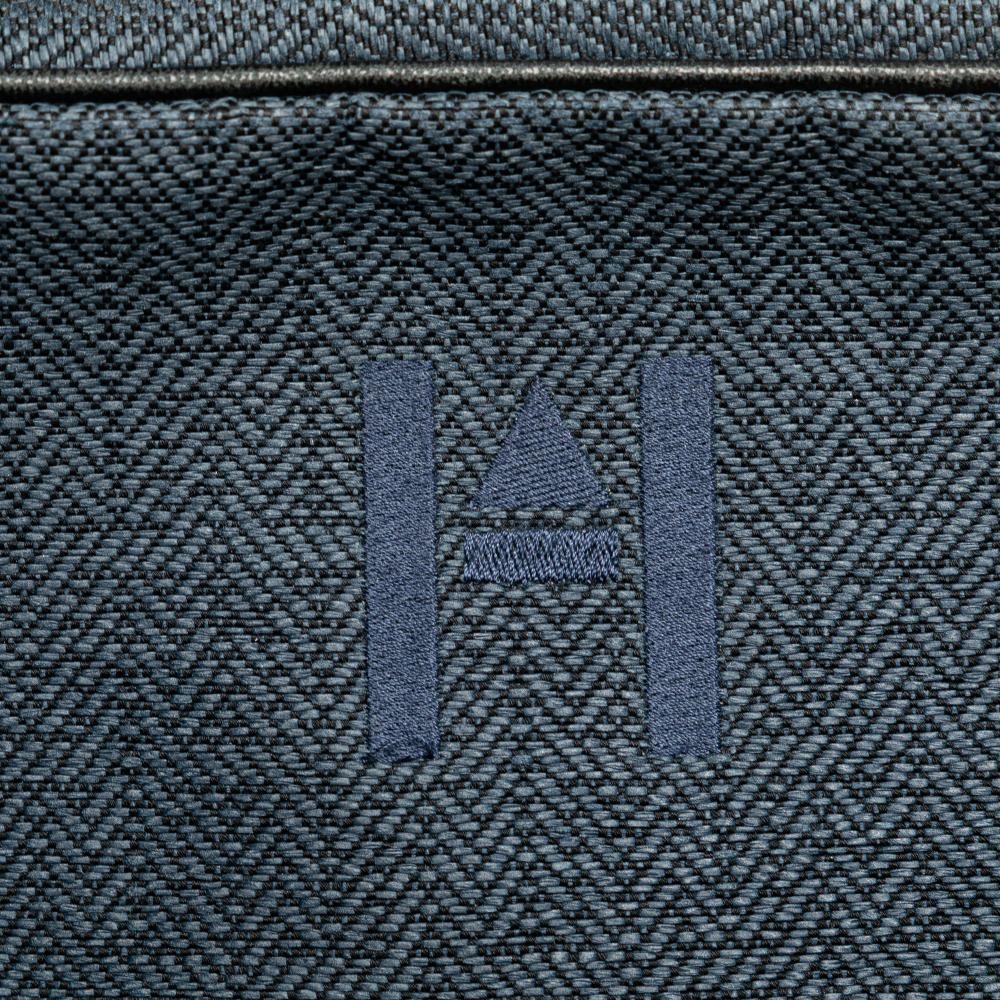 Hermès B Hermès Blue Navy Canvas Fabric Toile Globe Trotter Pouch MM France