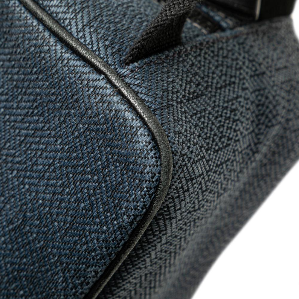 Hermès B Hermès Blue Navy Canvas Fabric Toile Globe Trotter Pouch MM France