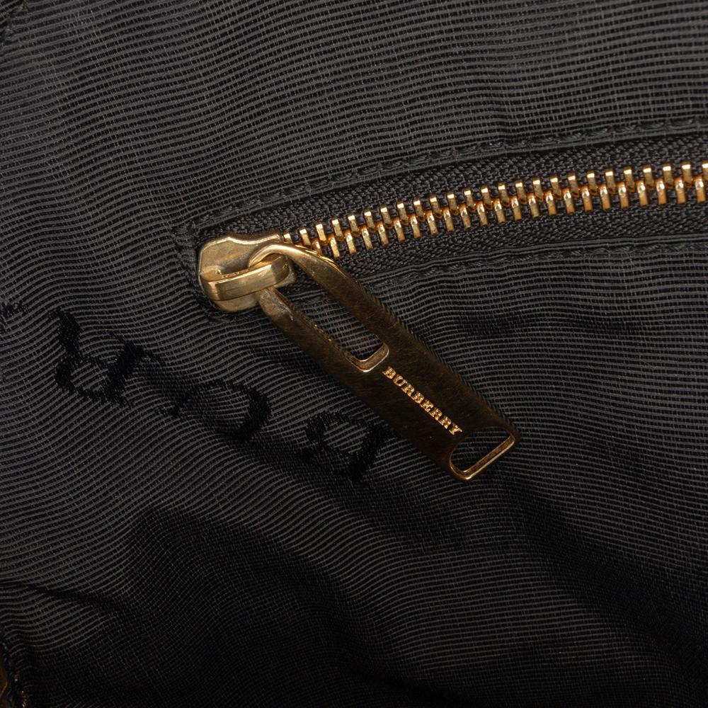 Burberry B Burberry Brown Nude Calf Leather Medium Heritage Grain Check Embossed Orchard Bowling Bag Romania