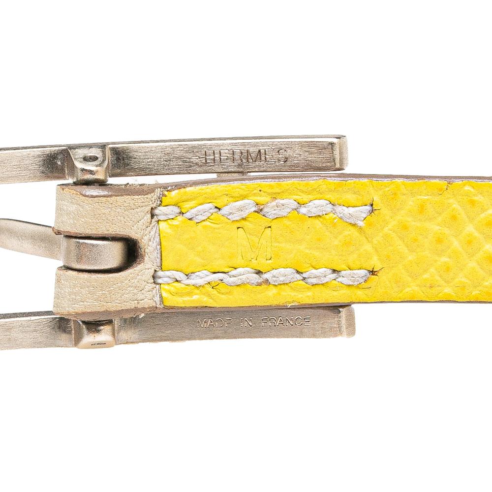 Hermès B Hermès Gold Light Gold Calf Leather Behapi Double Tour Bracelet M France