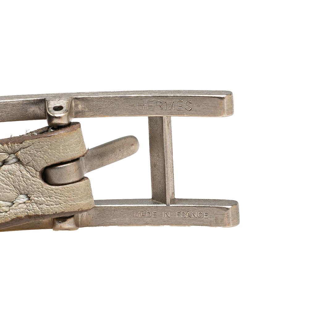 Hermès B Hermès Gold Light Gold Calf Leather Behapi Double Tour Bracelet M France