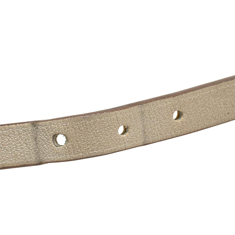 Hermès B Hermès Gold Light Gold Calf Leather Behapi Double Tour Bracelet M France