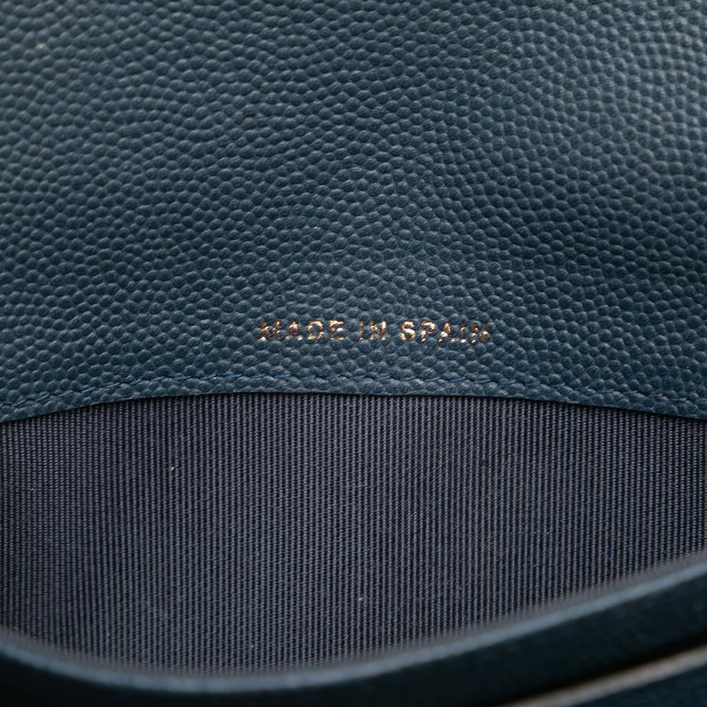 Chanel B Chanel Blue Caviar Leather Leather CC Quilted Caviar Classic Flap Wallet Spain