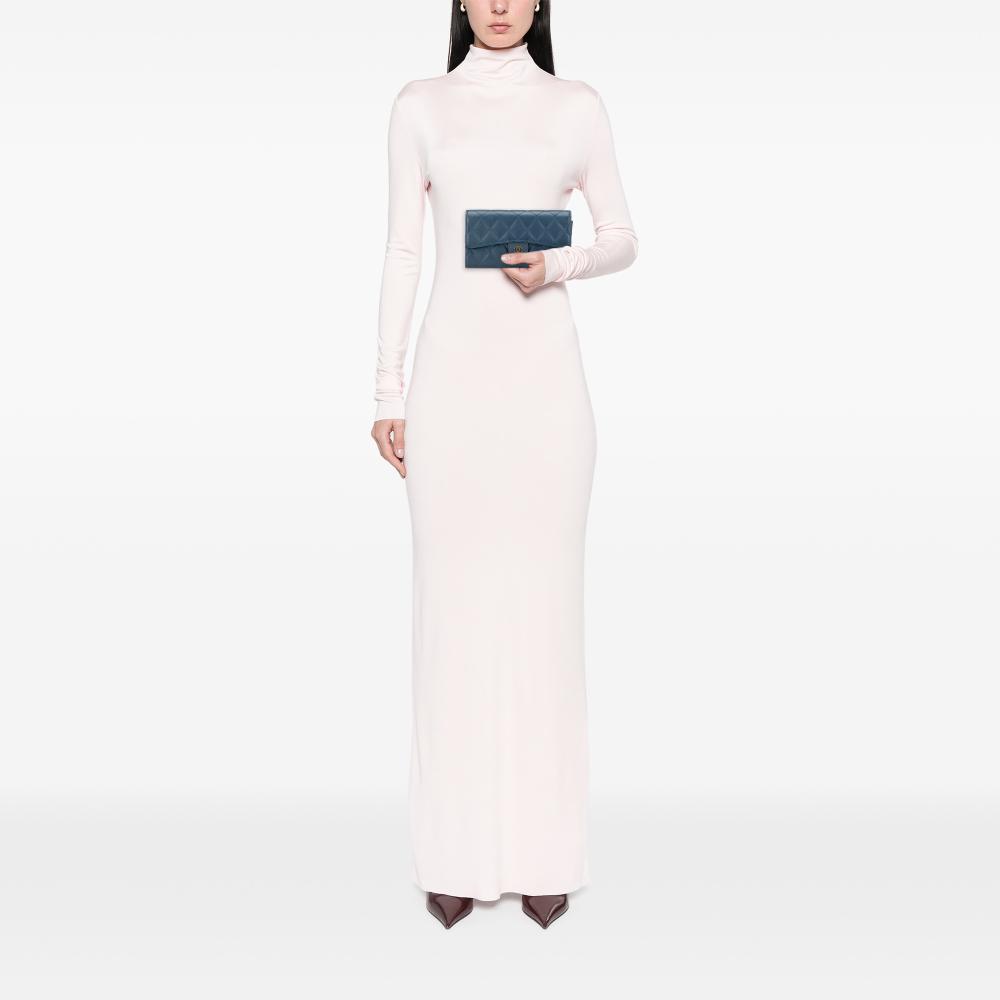 Chanel B Chanel Blue Caviar Leather Leather CC Quilted Caviar Classic Flap Wallet Spain