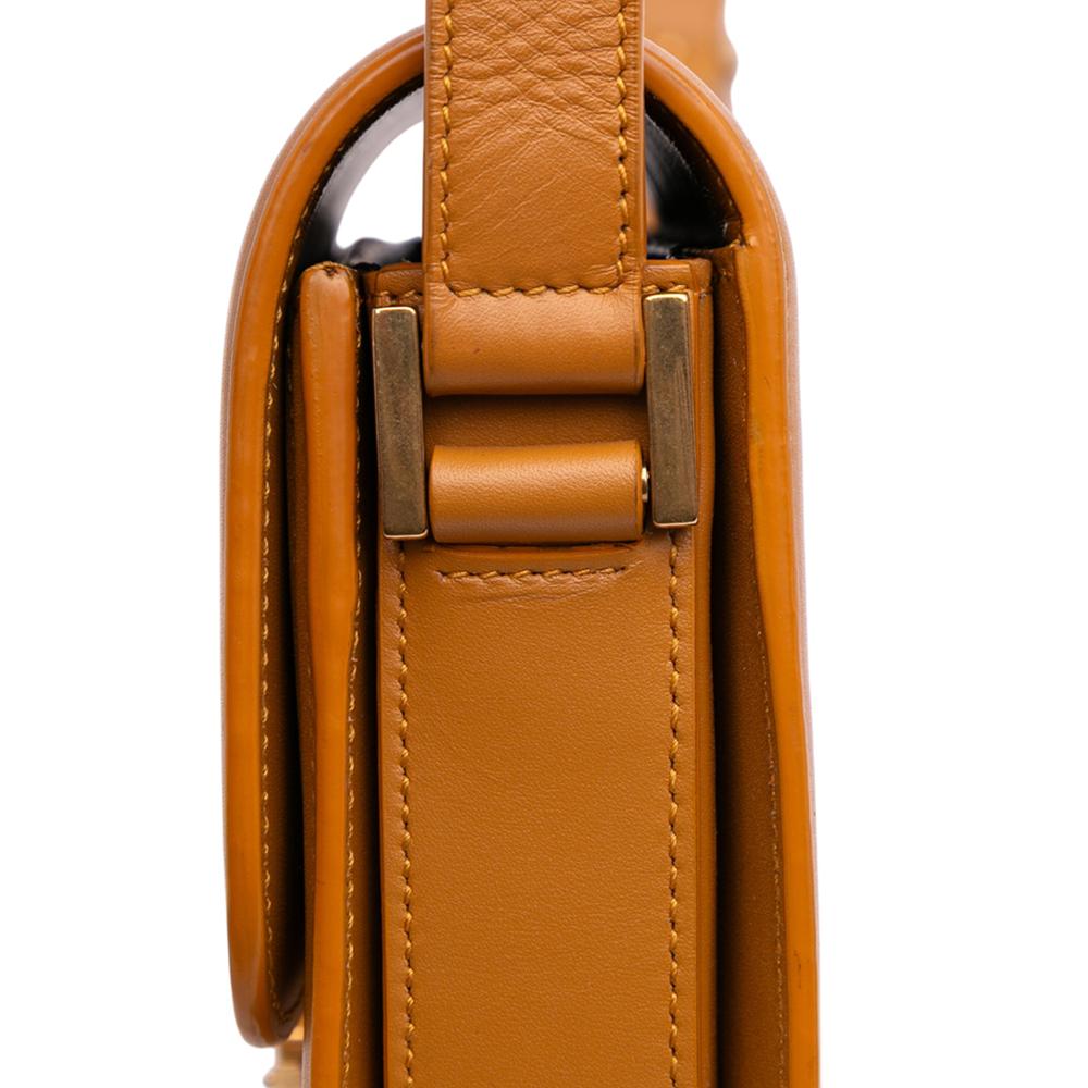 Saint Laurent AB Saint Laurent Brown Calf Leather Small skin Solferino Satchel In Box Italy