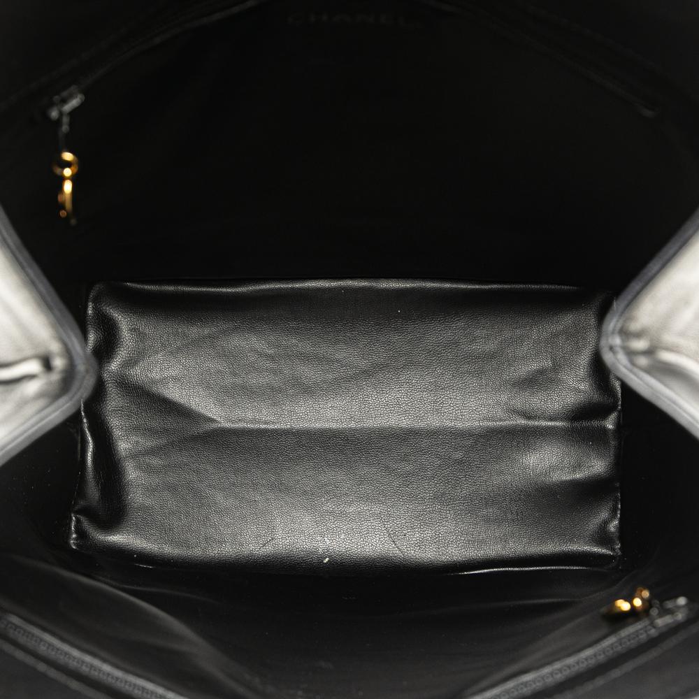 Chanel B Chanel Black Lambskin Leather Leather Triple CC Lambskin Bucket Italy